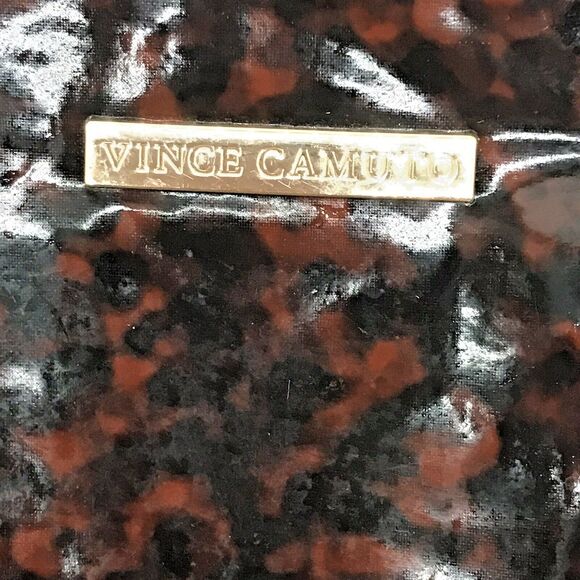 Vince Camuto Tortoise Shell Toiletry Bag Lg. Zip Top Cosmetic Case Make Up Pouch - Picture 3 of 8